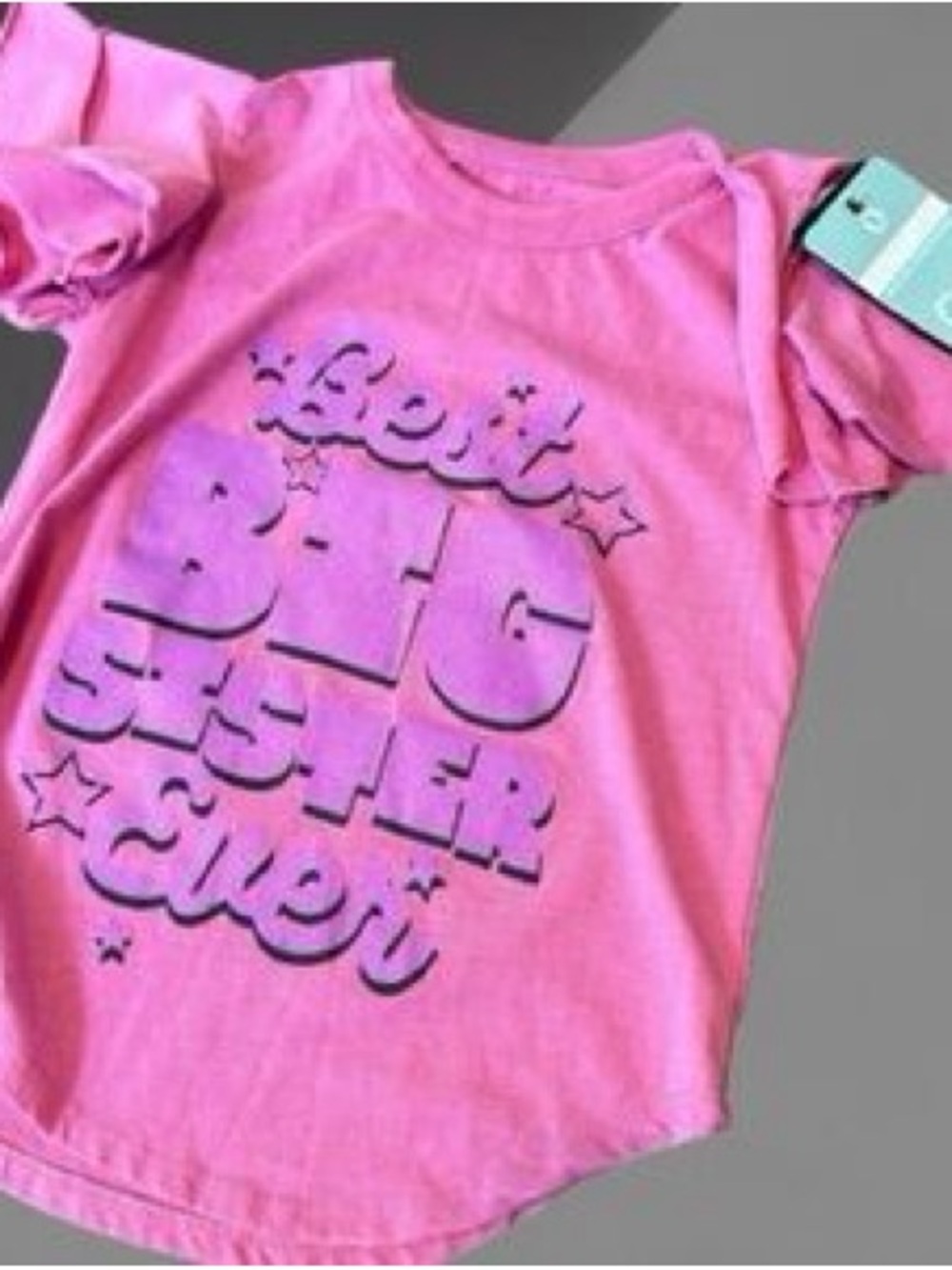 Chaser Girls Ruffle Sleeve Hot Pink Short Sleeve Tee - ‘Best Big Sister Ever’